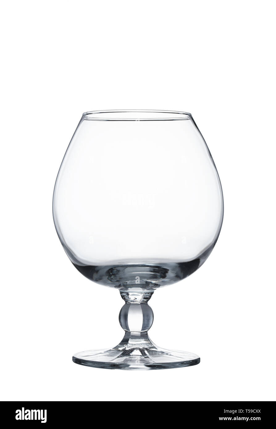 Empty glass for brandy on a white background. Stock Photo
