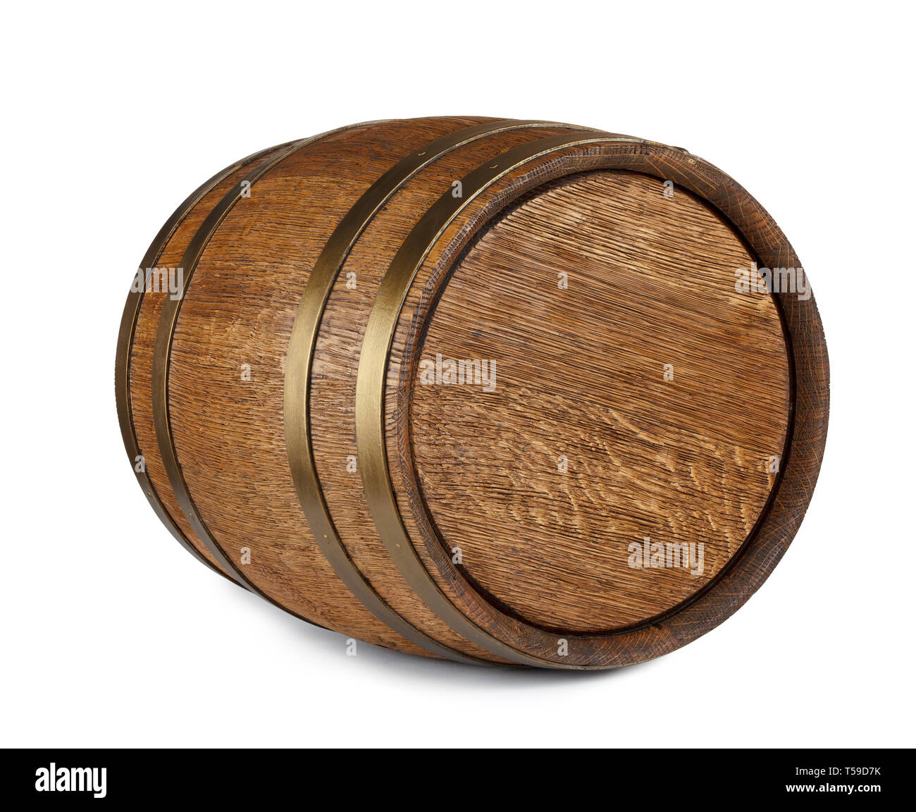 Old vintage wooden barrel isolated on white background Stock Photo - Alamy