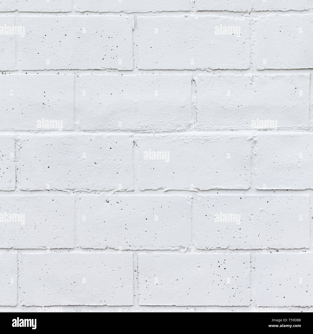 Painted white brick wall texture background Stock Photo
