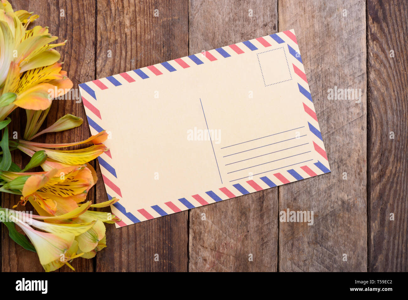 Table Postcards Vintage postcard on wooden table hi-res stock photography and images ...