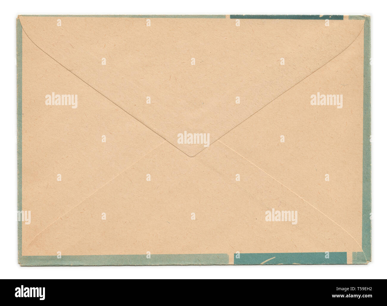 Vintage envelope rear side isolated on white Stock Photo