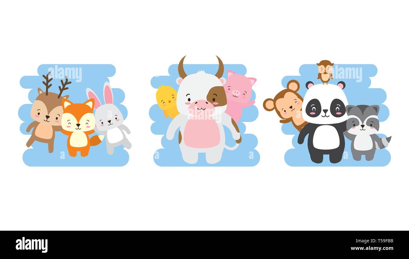 cute animals set Stock Vector Image & Art - Alamy
