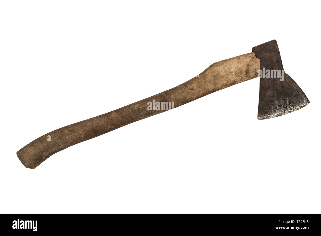 Big old axe close-up isolated on white Stock Photo