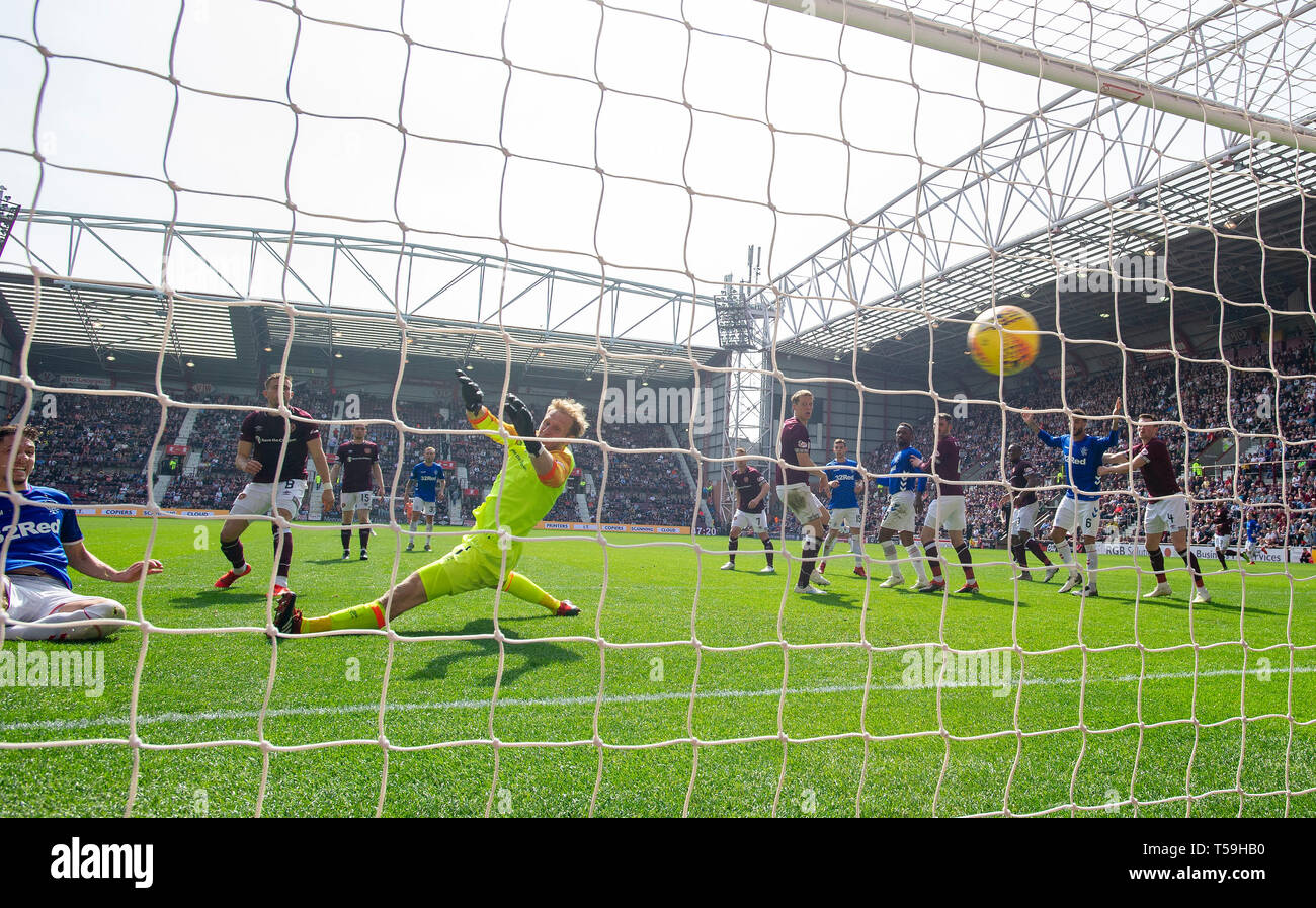 Rangers Nikola Katic (extreme left) scores Rangers third goal Stock ...