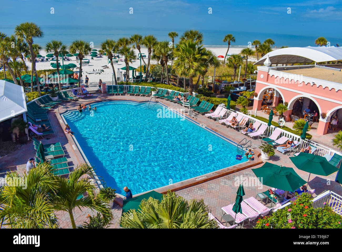 St. Pete Beach, Florida. January 25, 2019. Pool area view of The Don