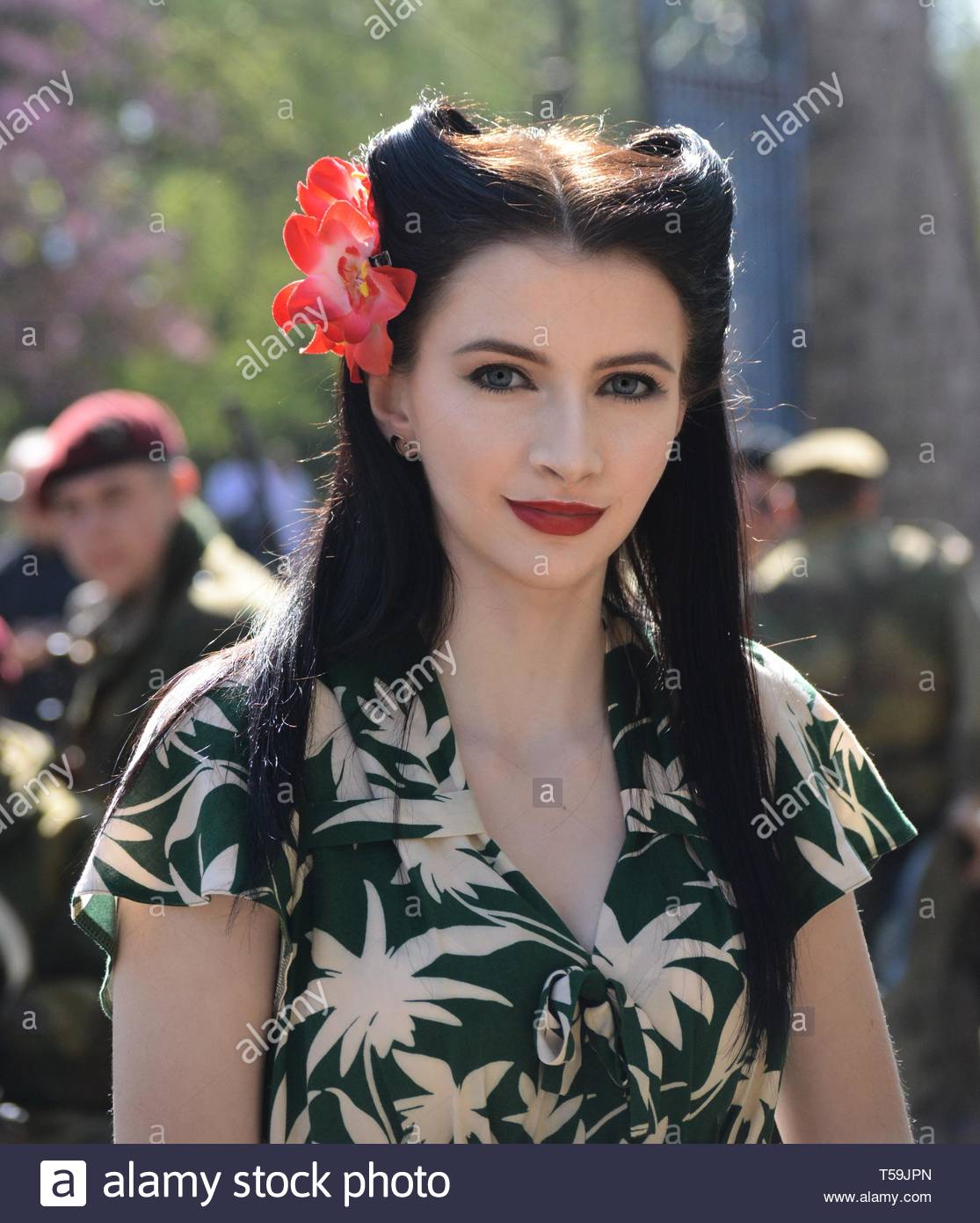 40s 1940s Fashion Hairstyle Stock Photos 40s 1940s Fashion