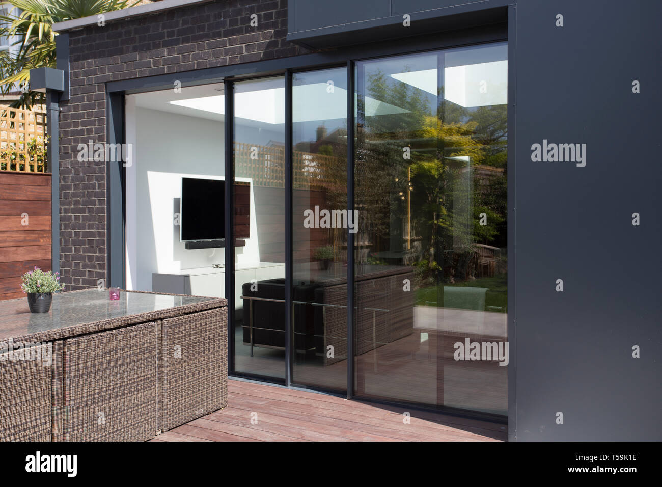 Rear House & kitchen extension by architect Sam Kamleh Stock Photo