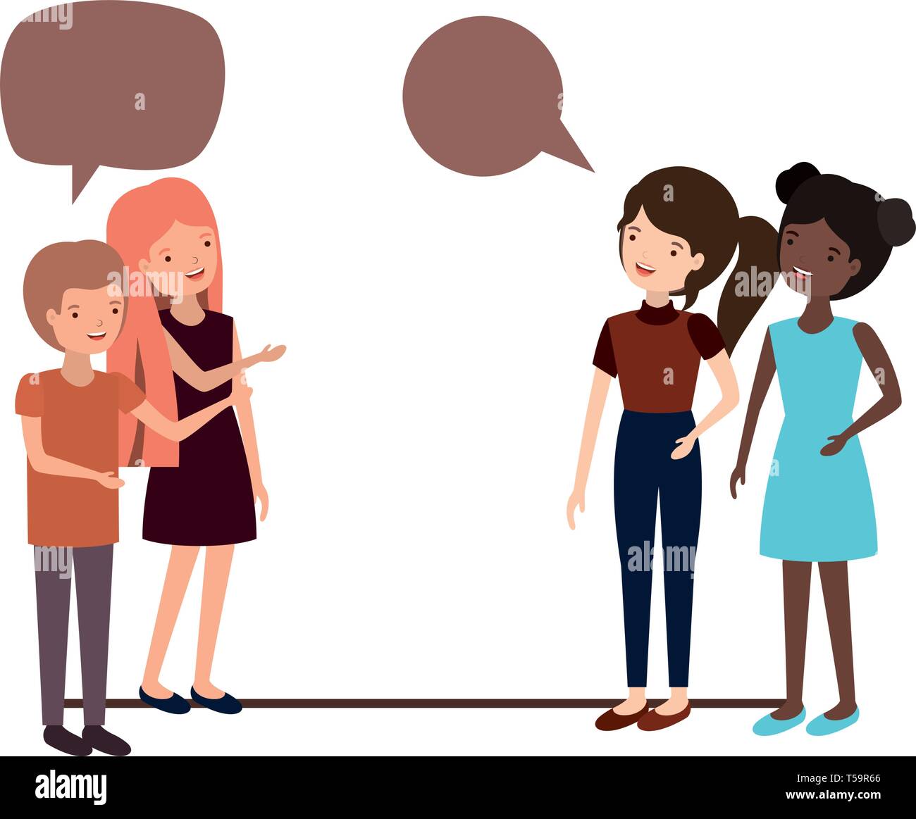 group of people with speech bubble avatar character Stock Vector Image ...