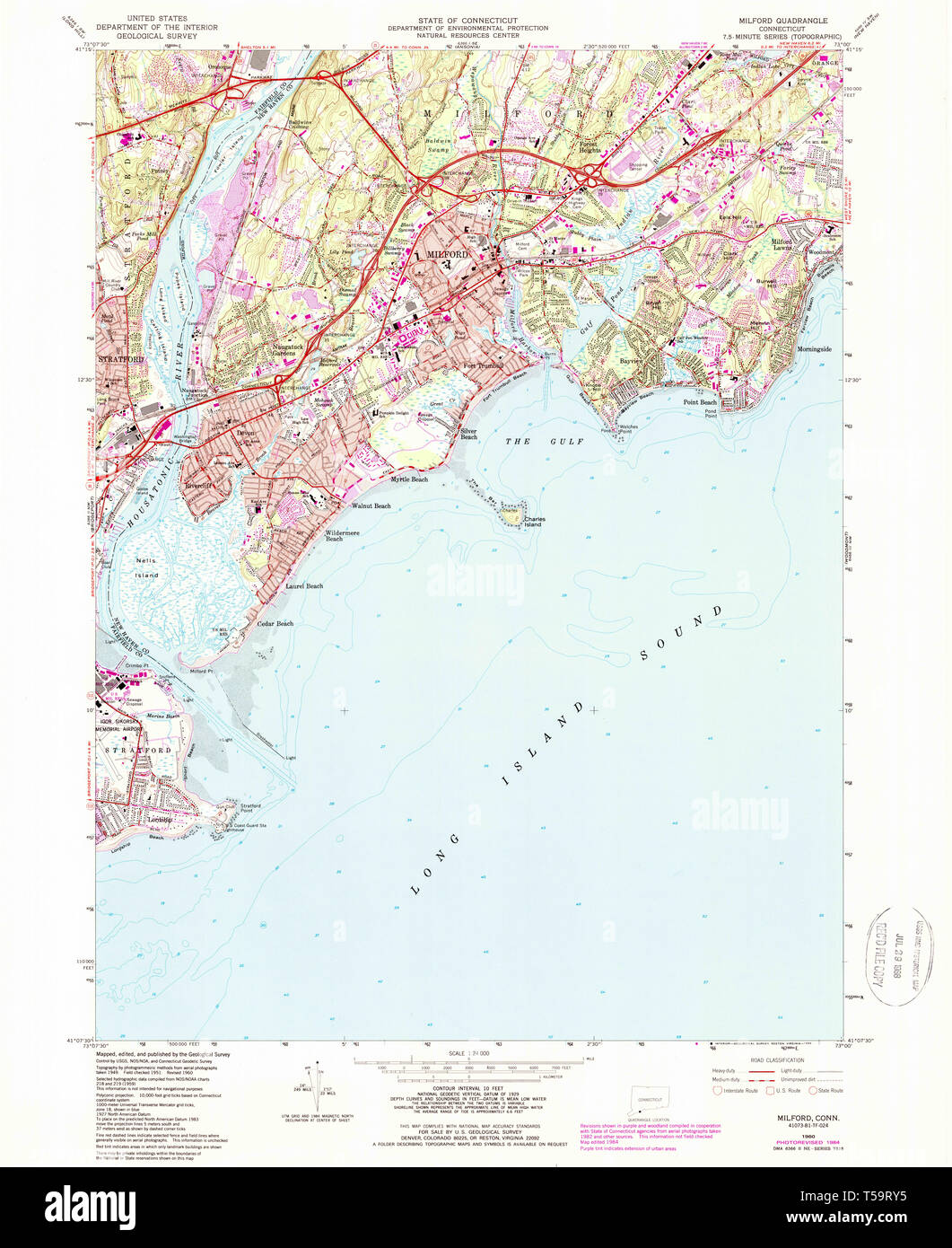 Milford connecticut map hi-res stock photography and images - Alamy