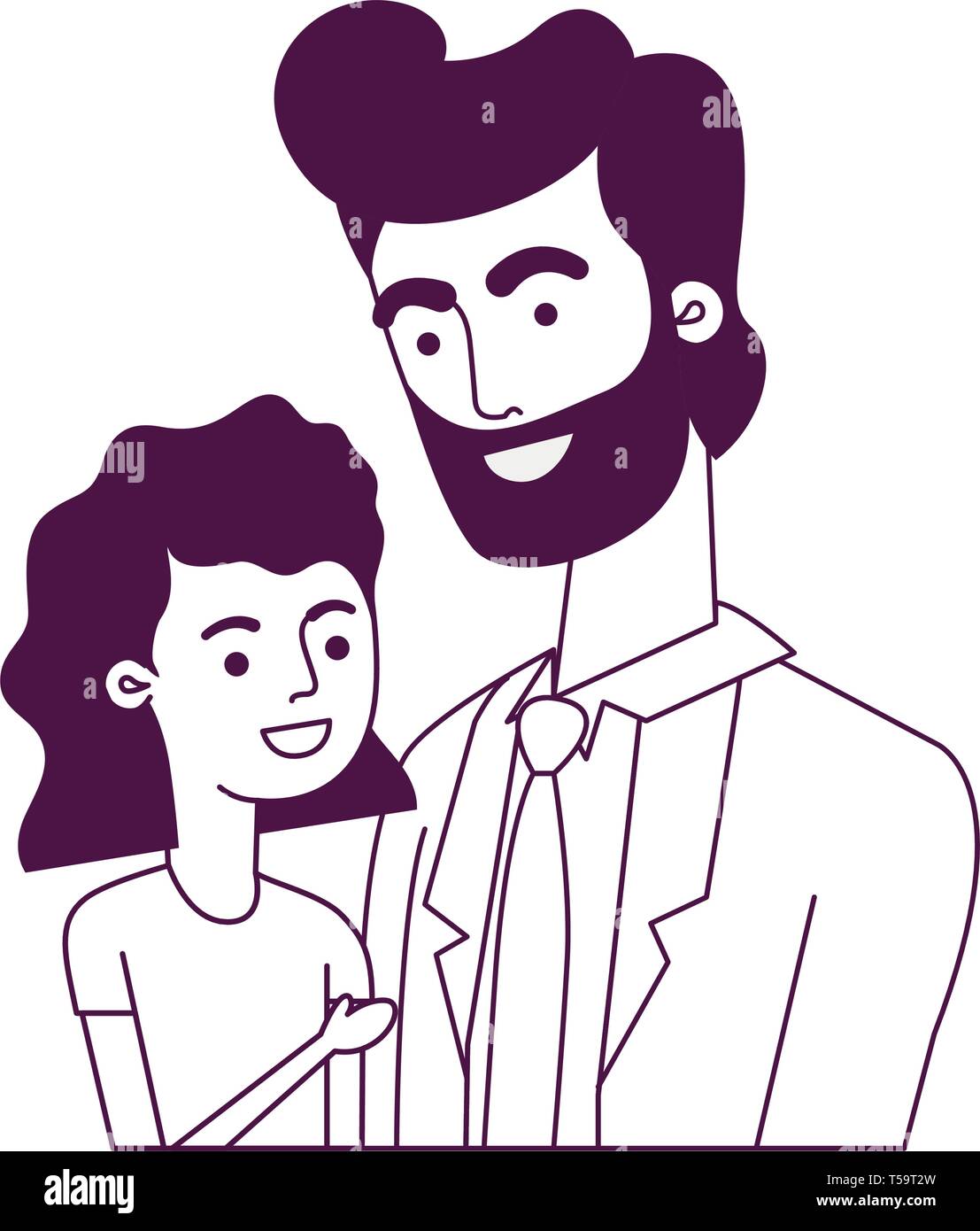 father with daughter avatar character Stock Vector Image & Art - Alamy