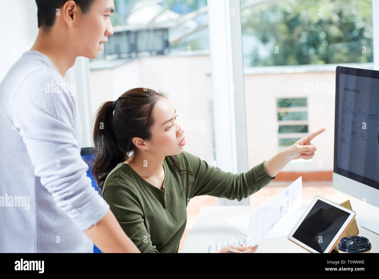 Analyzing visitors activity Stock Photo - Alamy