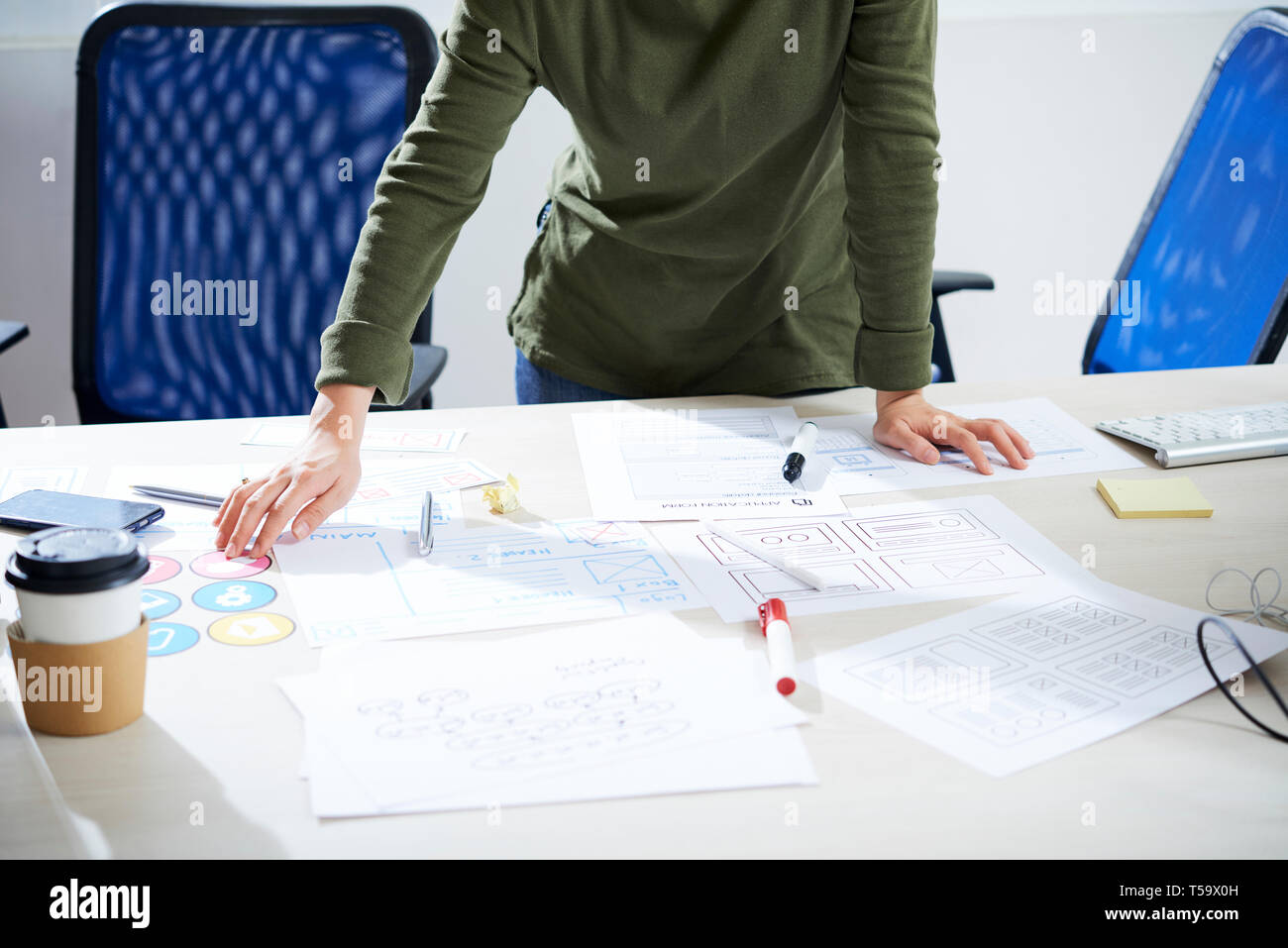 Developing user-friendly mobile app Stock Photo