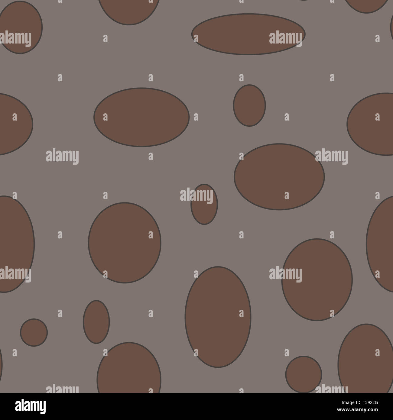 Brown seamless pattern with a ovals Stock Photo