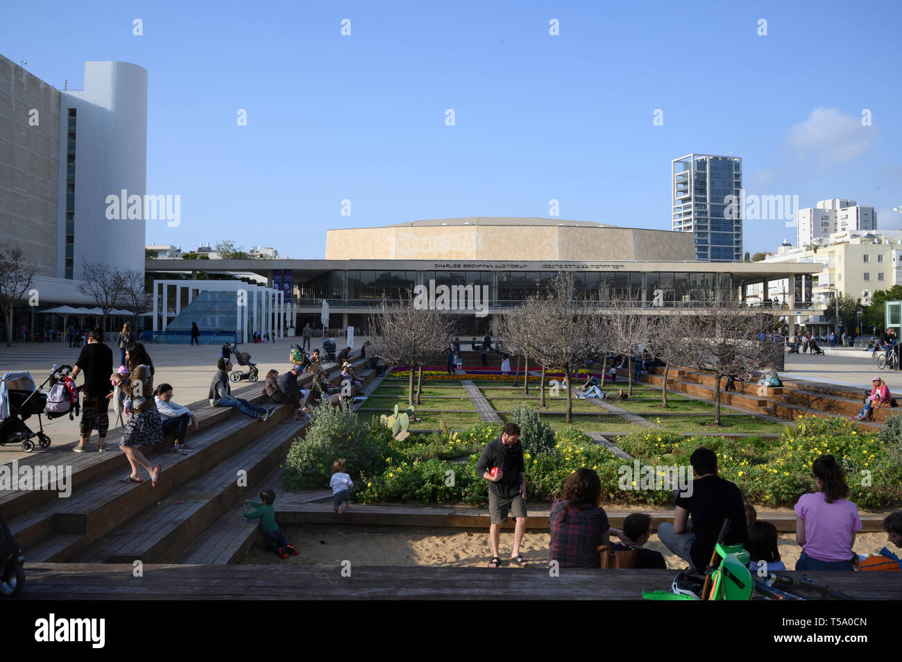Habima Square,Charles, Bronfman Auditorium. Tel Aviv, Israel. Stock Photo