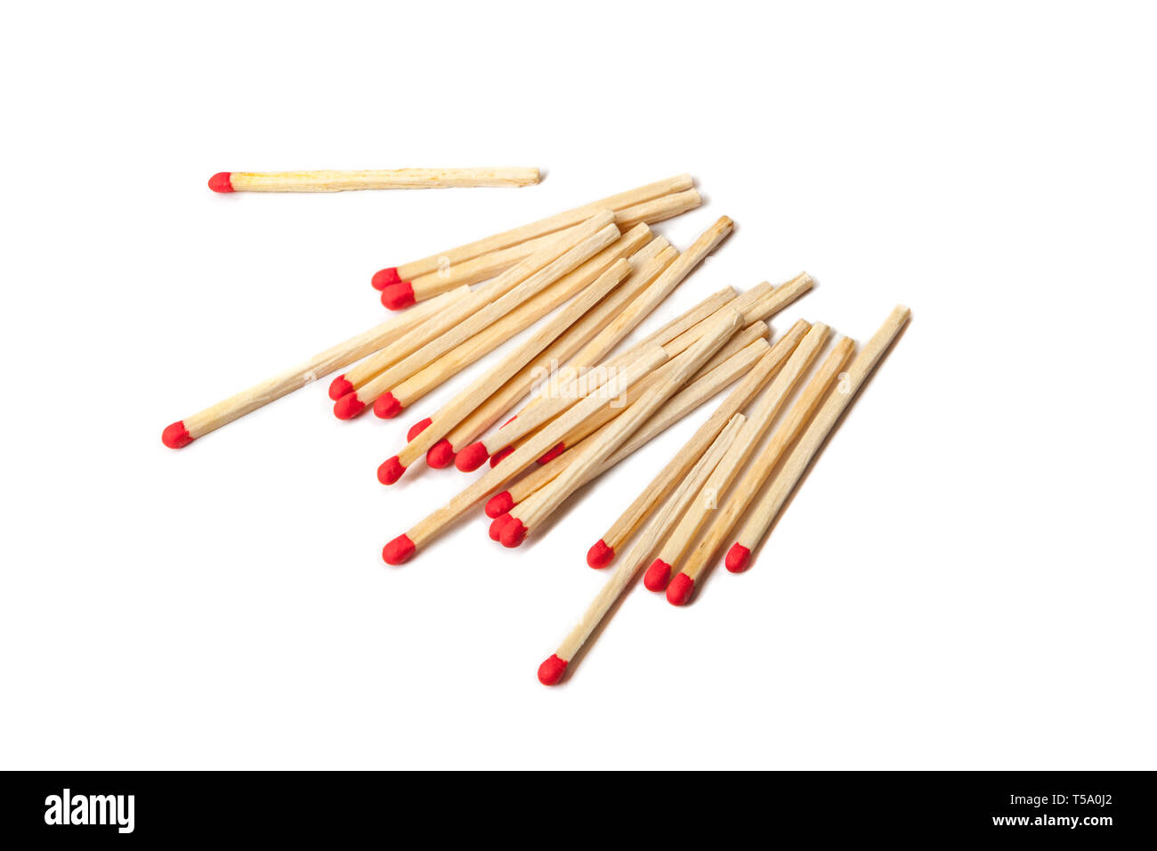 A lot of matches isolated on white background Stock Photo