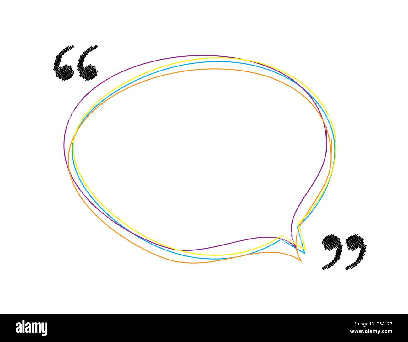 White blank hand drawn speech bubble, thinking balloon. Vector Illustration EPS10 Stock Vector