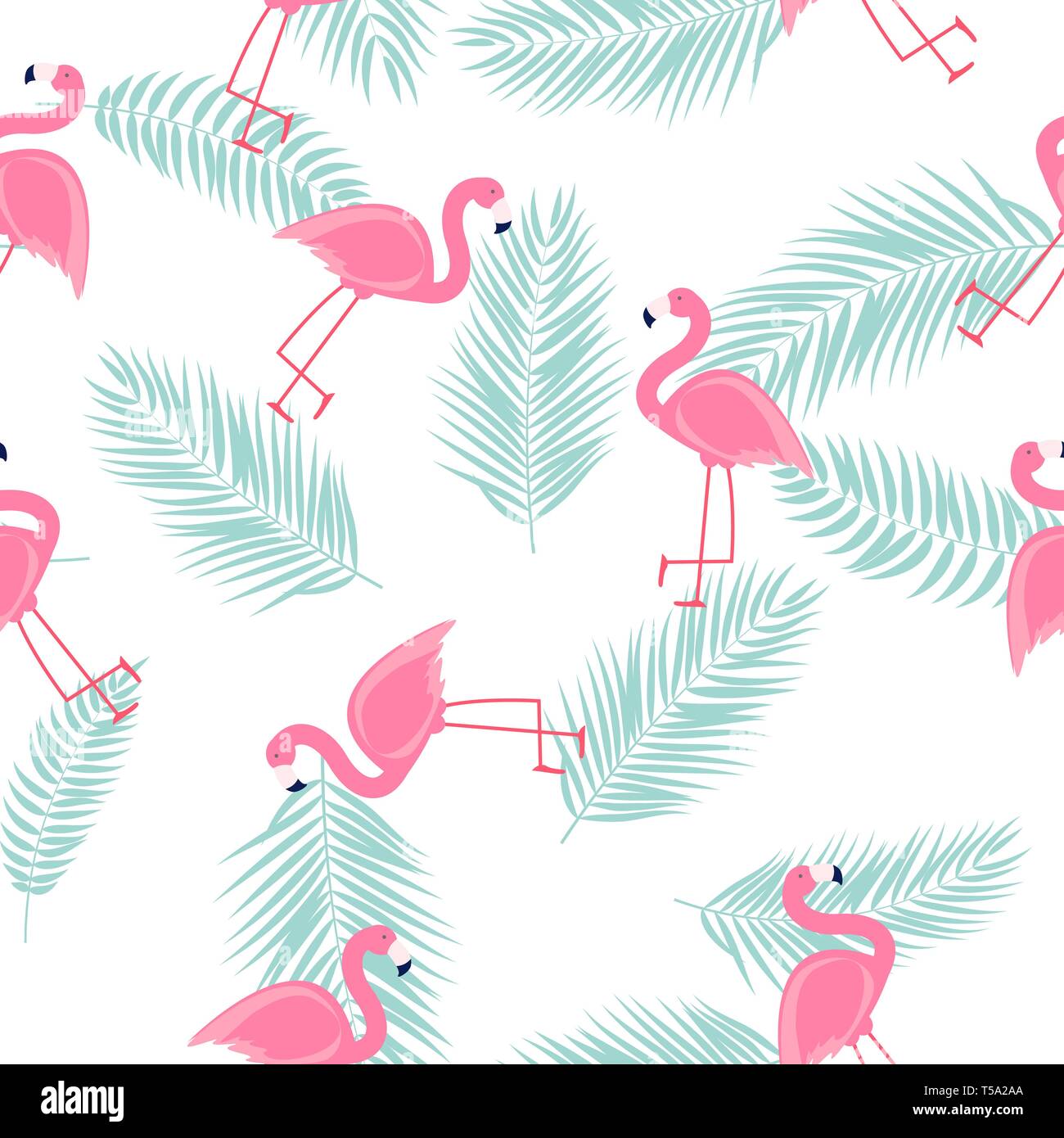 Cute Seamless Flamingo Pattern Vector Illustration Stock Vector Image ...