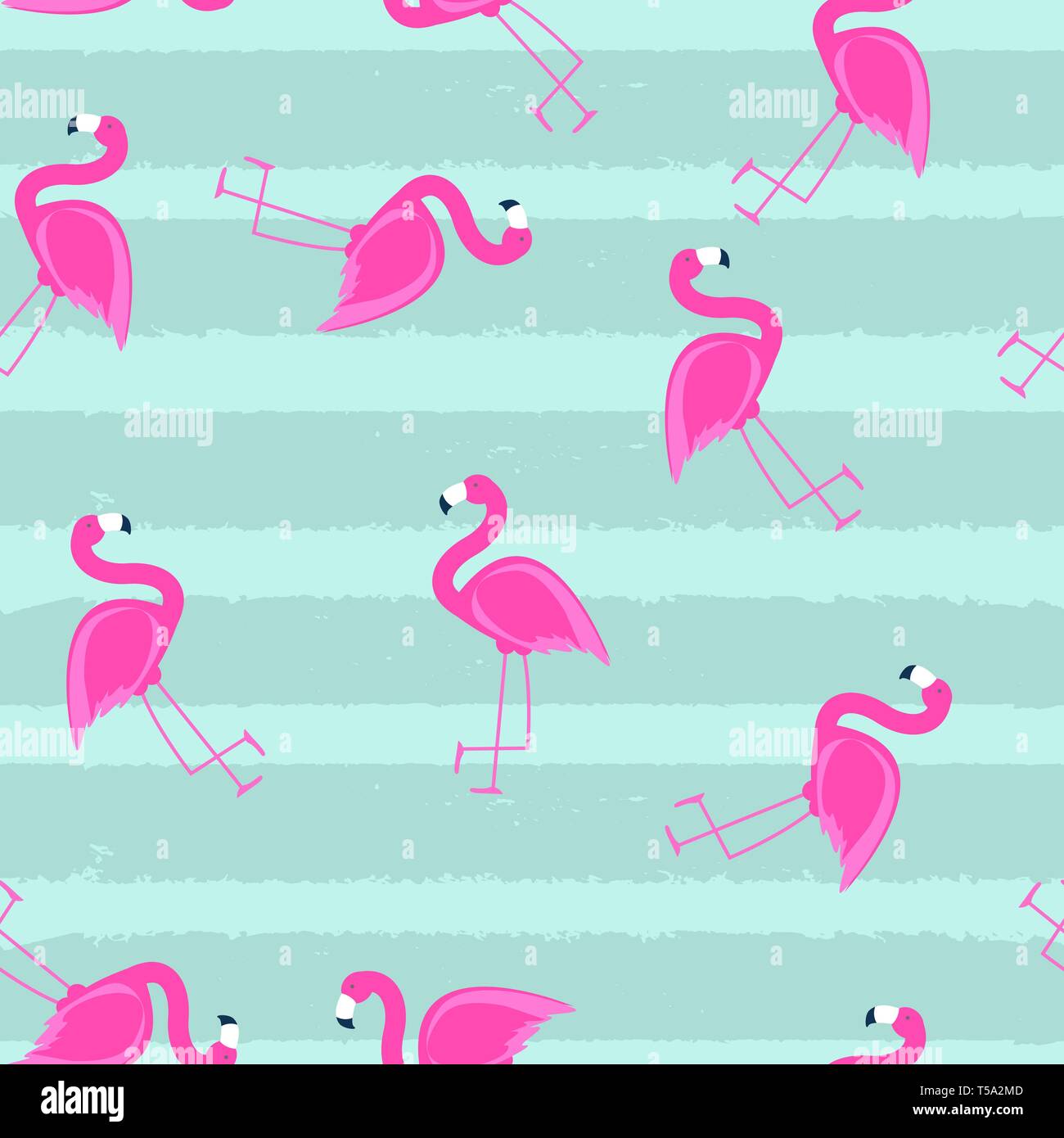 Cute Seamless Flamingo Pattern Vector Illustration Stock Vector Image ...