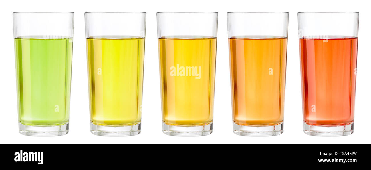 set of various juice in glasses isolated on white Stock Photo Alamy