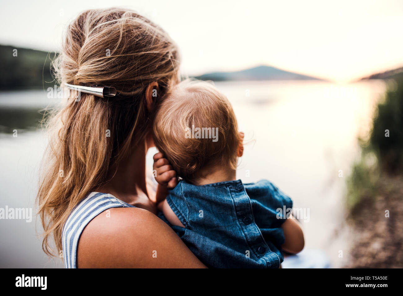 Mother holding toddler rear view hi-res stock photography and images ...