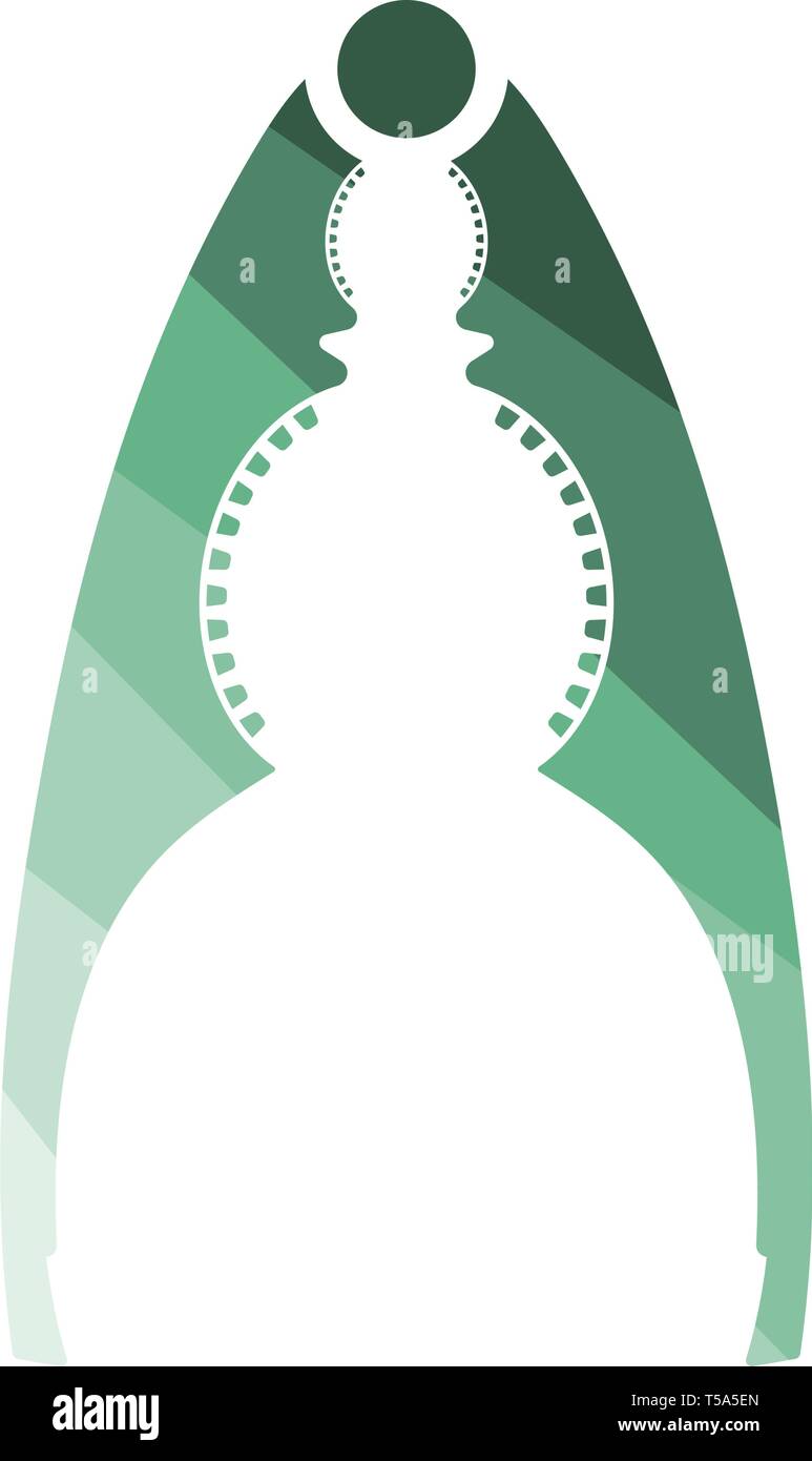 Nutcracker pliers icon. Flat color design. Vector illustration. Stock Vector