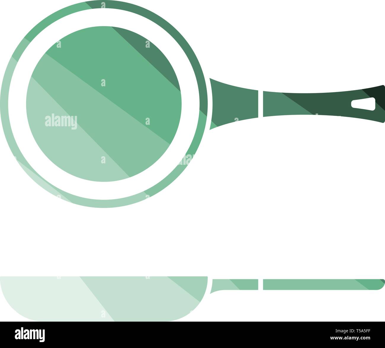 Kitchen pan icon. Flat color design. Vector illustration Stock Vector ...