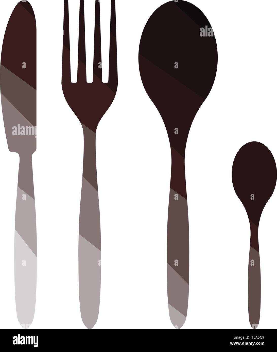 Silverware set icon. Flat color design. Vector illustration Stock ...