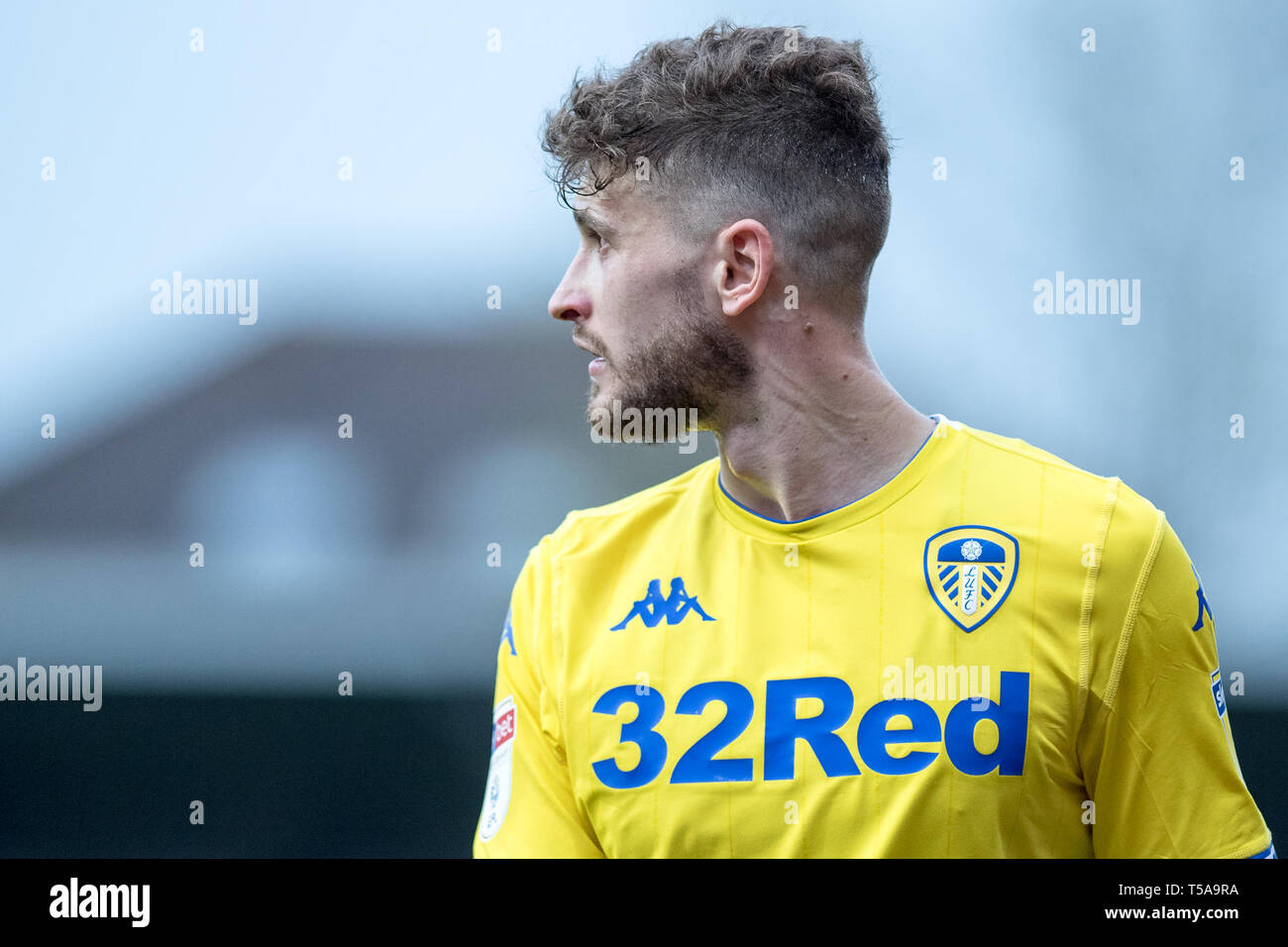 Brentford England April 22 Mateusz Klich Of Leeds United Looks On During The Sky Bet Championship Match Between Brentford And Leeds United At Griffin Park On April 22 2019 In Brentford