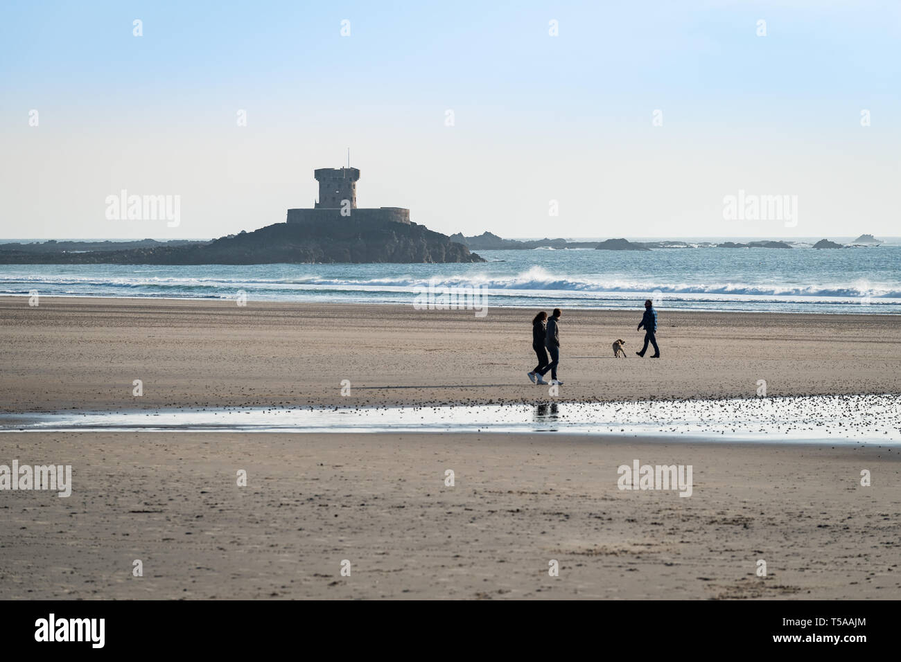 St Ouen's, Bay Jersey UK April 2019 La Roco Tower Stock Photo Alamy