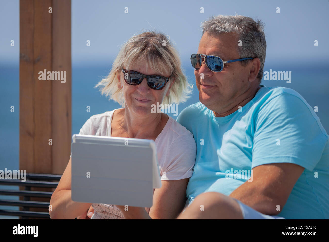Parents on vacation Stock Photo