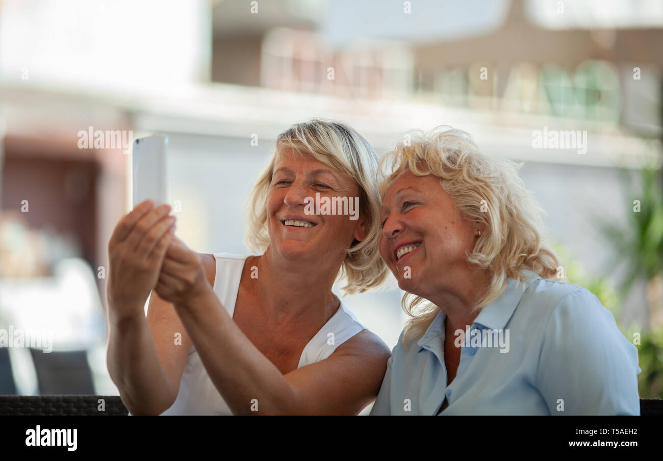 Moms making a selfie Stock Photo