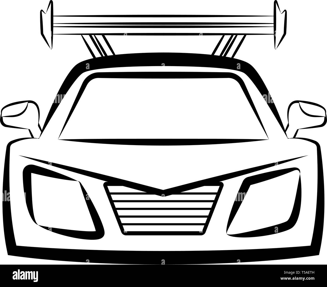 Front view of a racing car sketch Stock Vector Image & Art - Alamy