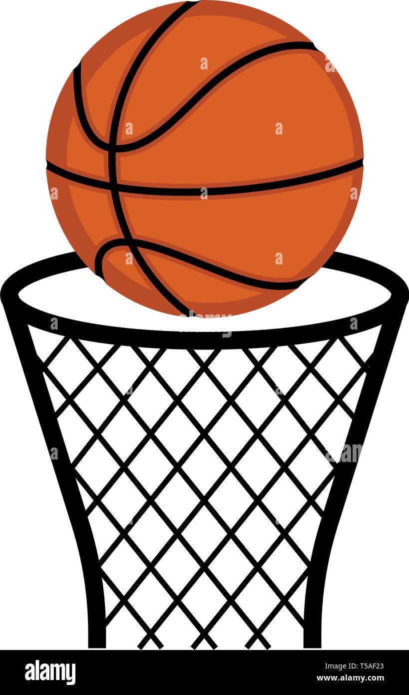Basketball net with a ball Stock Vector Image & Art Alamy