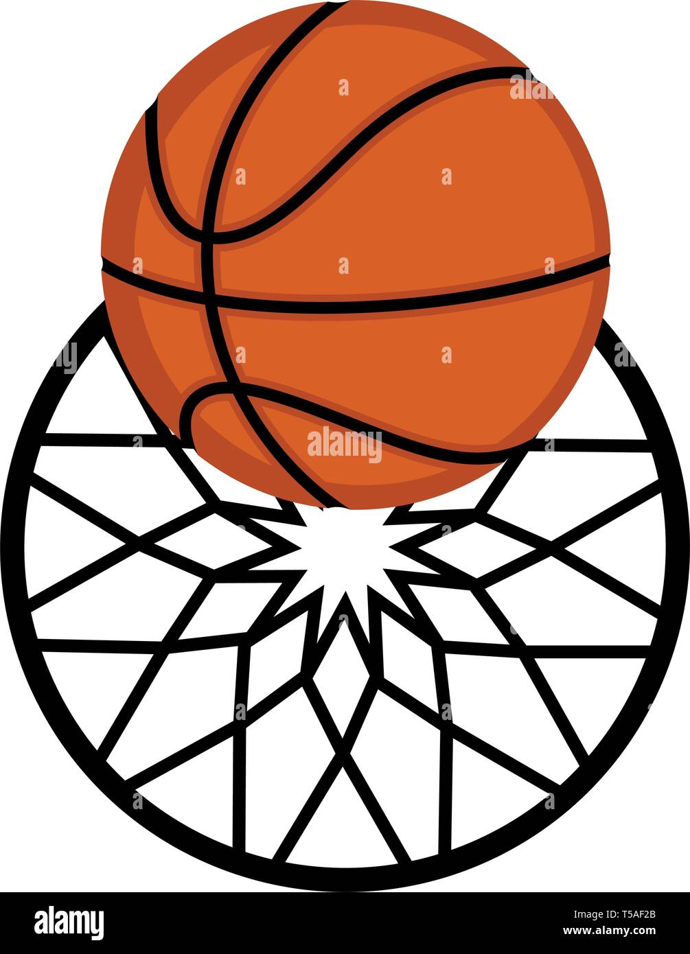 Basketball net with a ball Stock Vector Image & Art Alamy