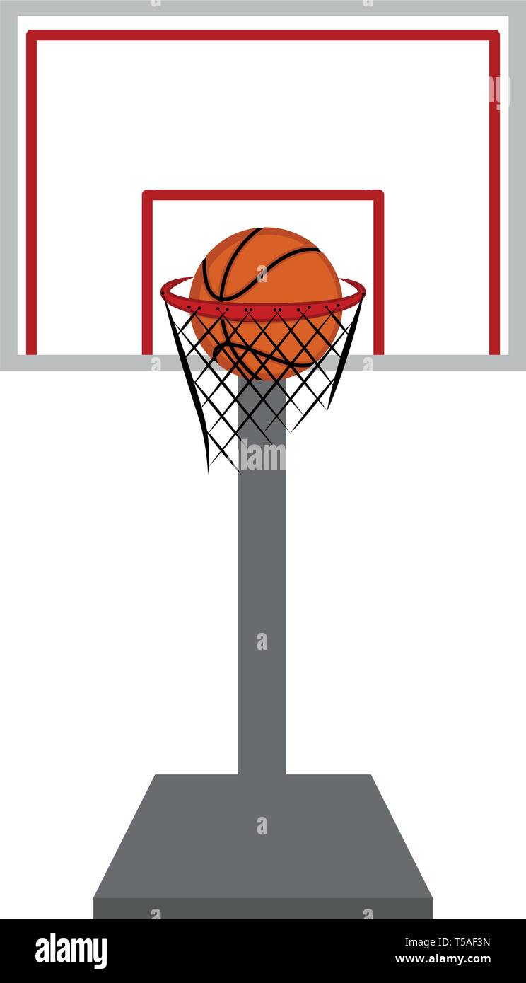 basketball hoop and ball clipart image