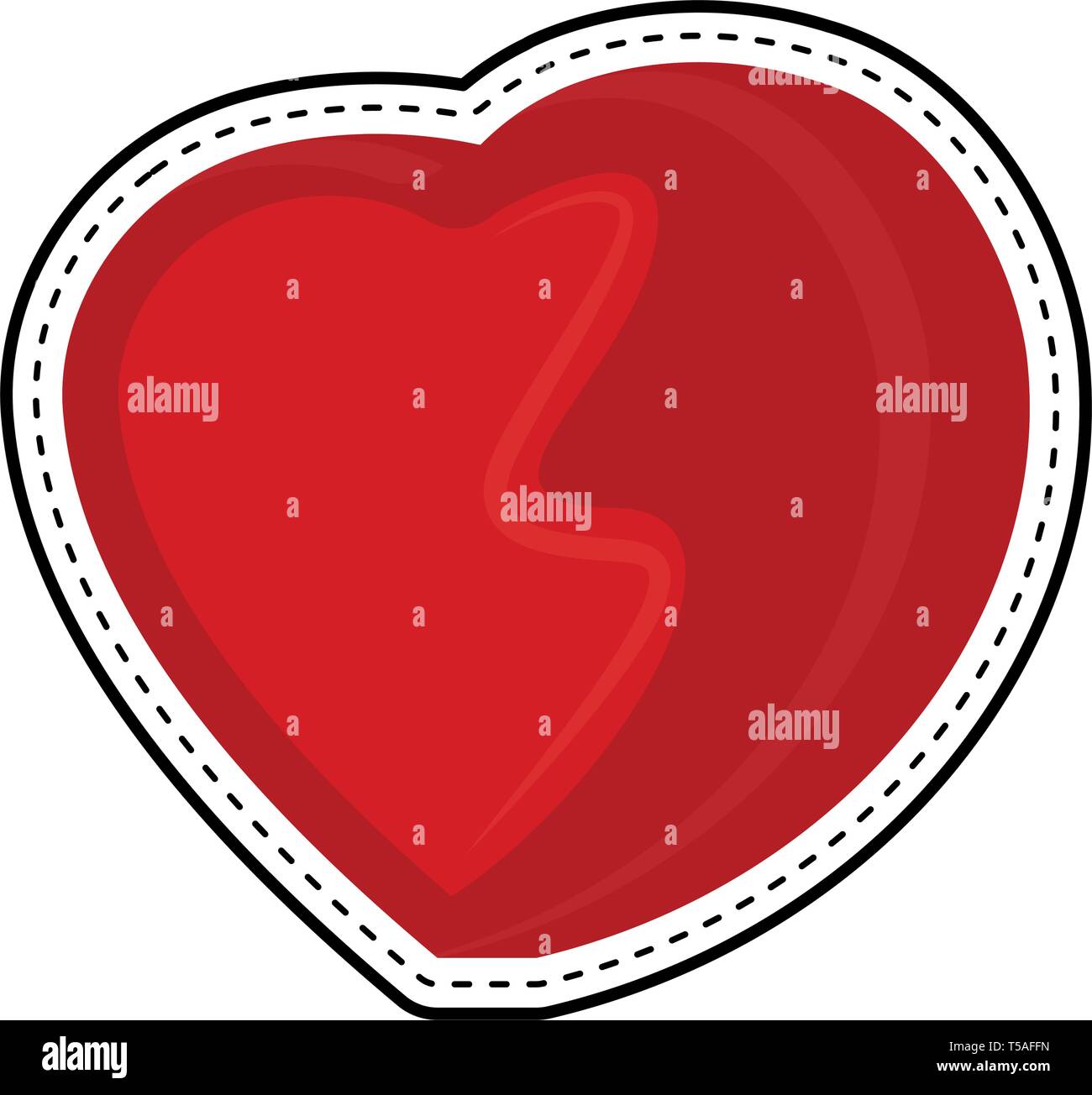 Isolated heart dotted sticker Stock Vector