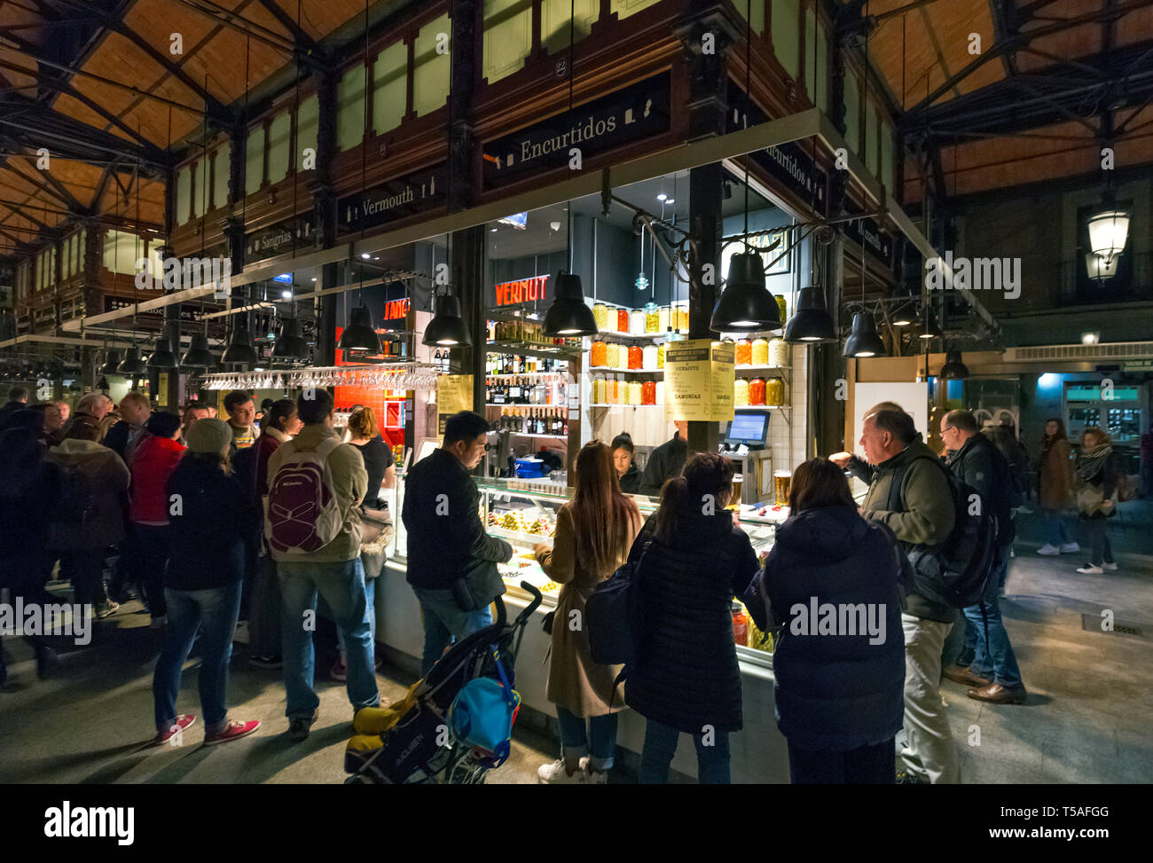 Mercado de San Miguel. Madrid, Spain. - Stock Image