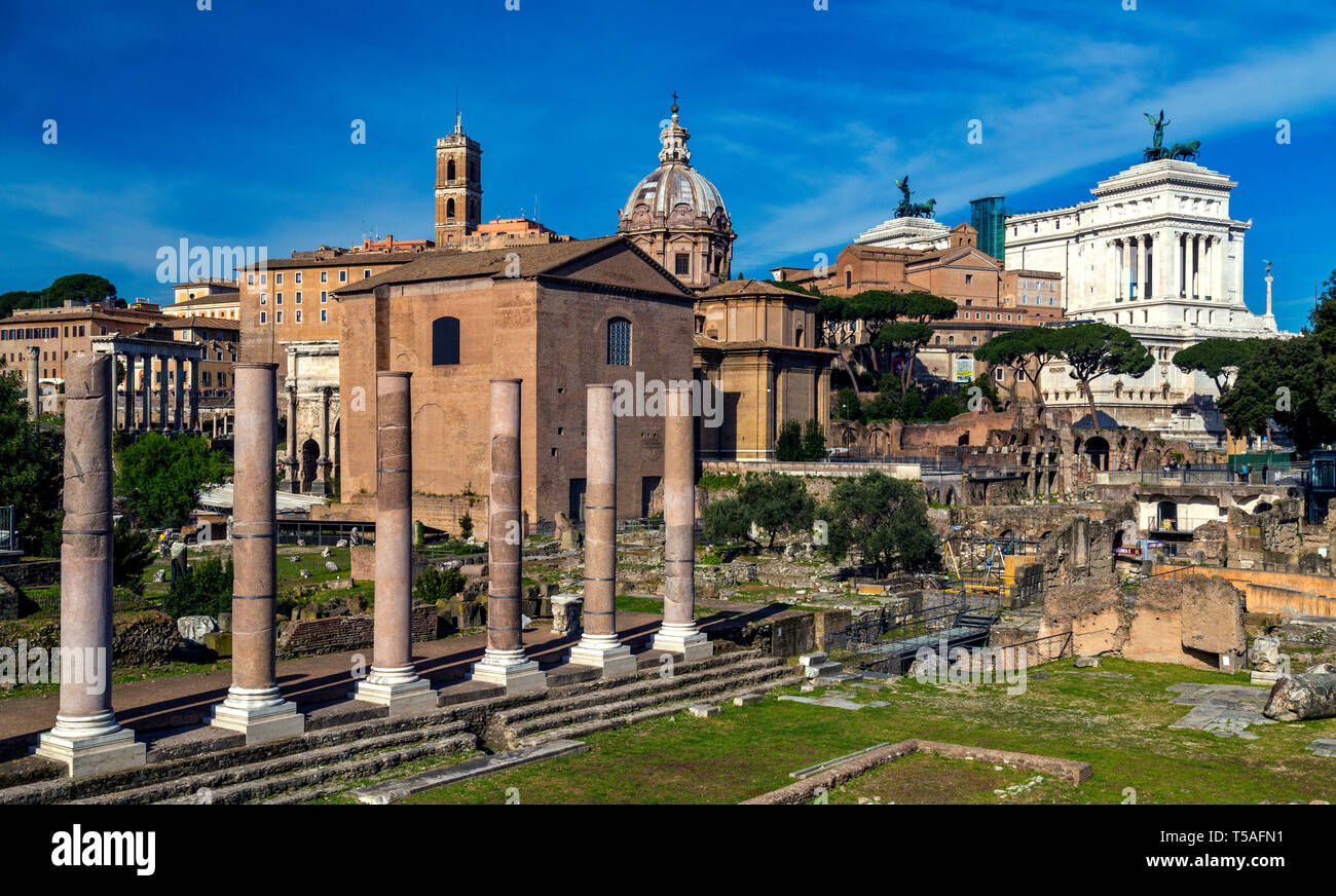 Palatine and roman Forum. Rome, Italy. - Stock Image