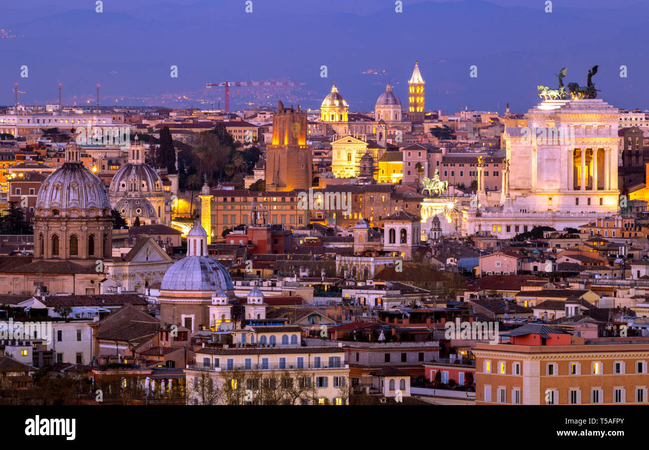 Aerial view of Rome, Italy. - Stock Image