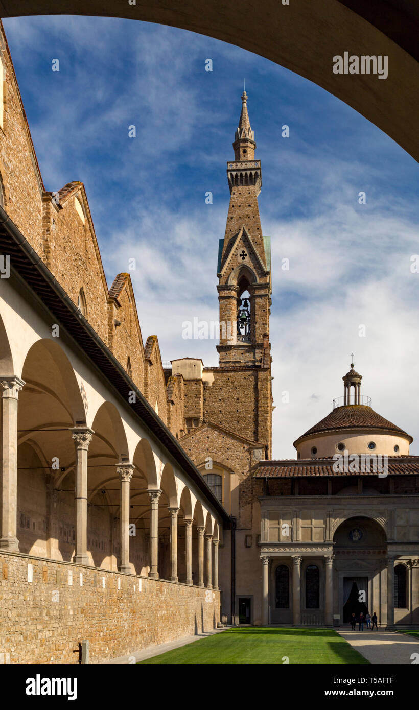 Basilica della Santa Crocce (Basilica of the holy cross) Florence, Italy. - Stock Image