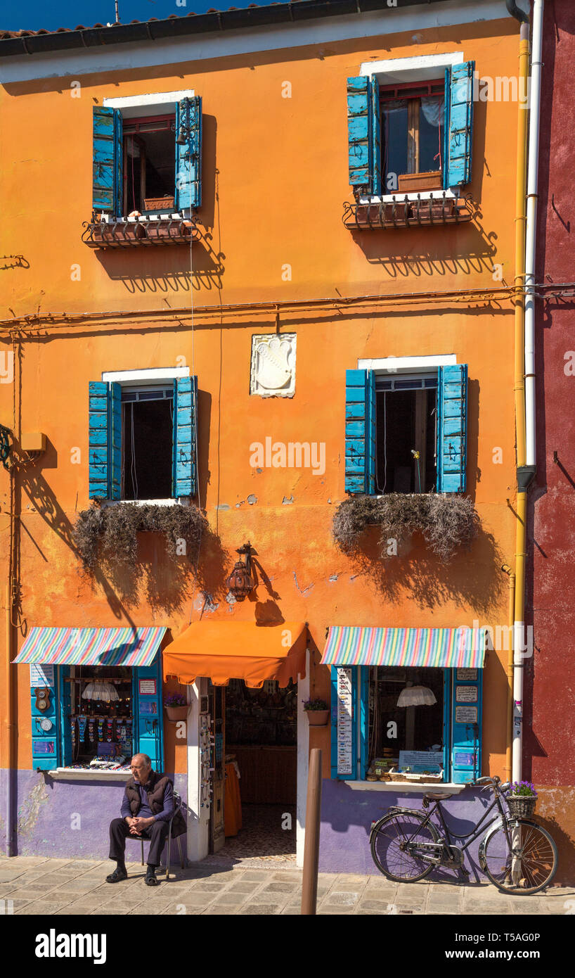 Burano, Italy. - Stock Image
