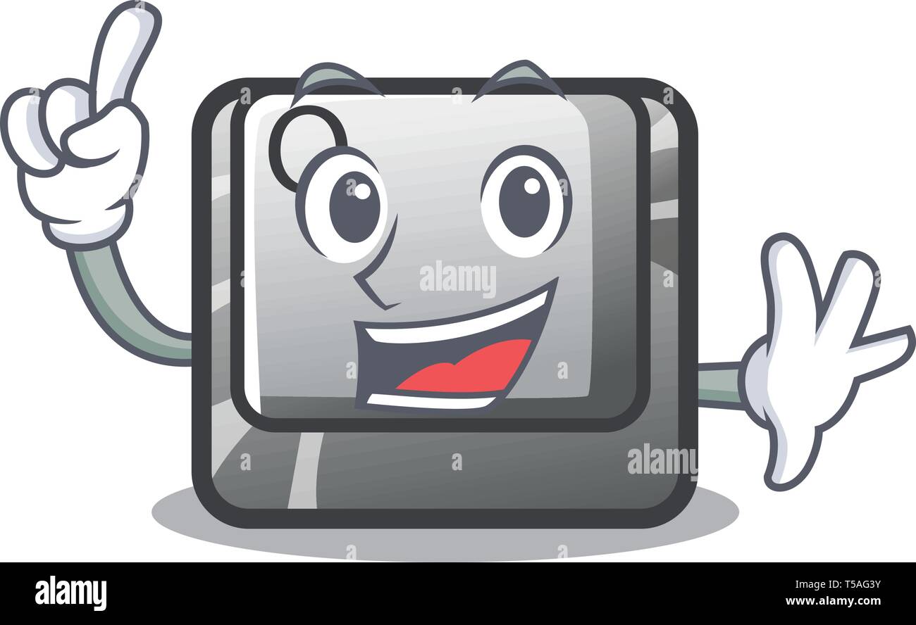 Finger Q button installed on cartoon computer Stock Vector Image & Art ...
