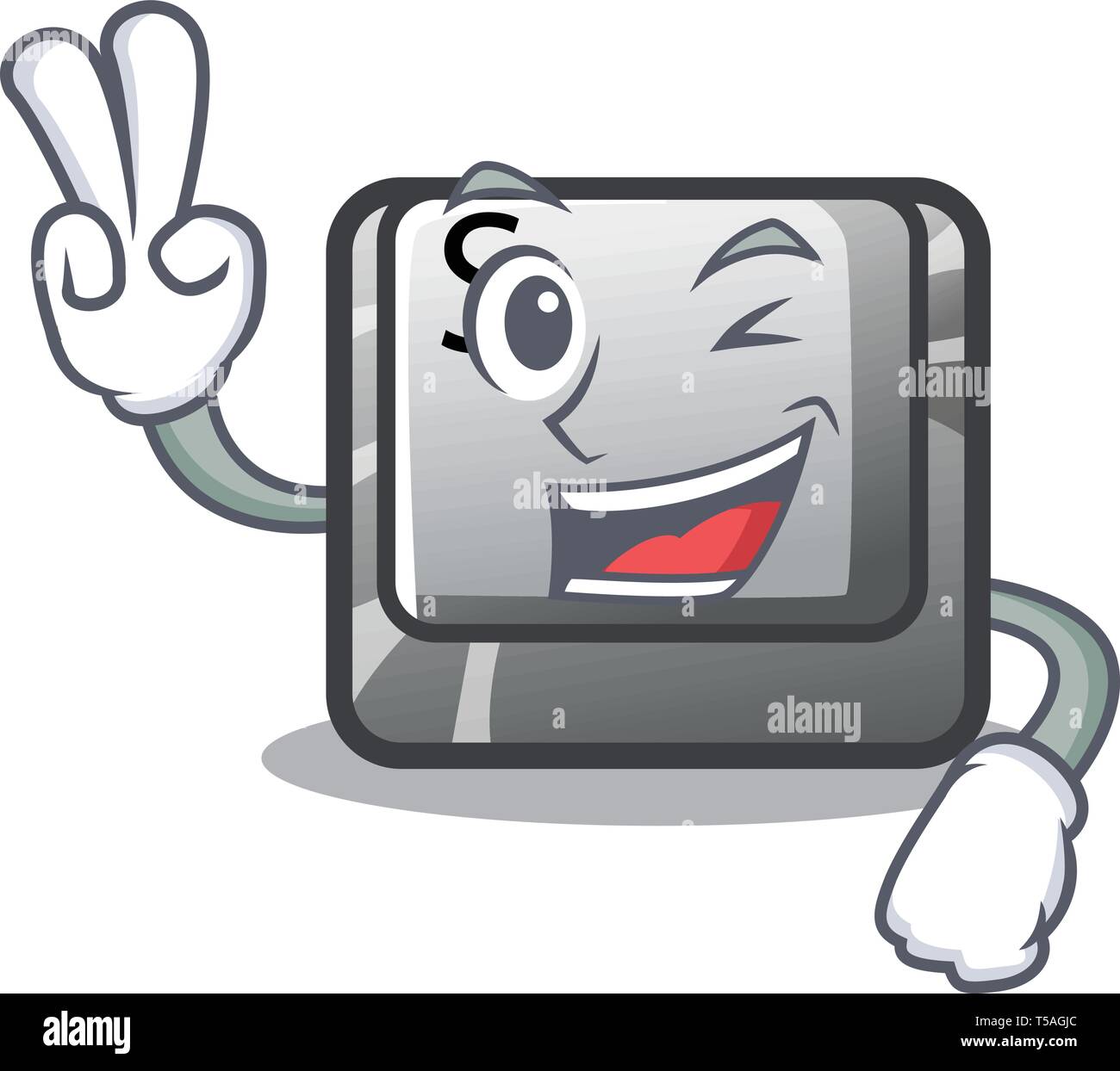 Two finger button S installed on game character Stock Vector