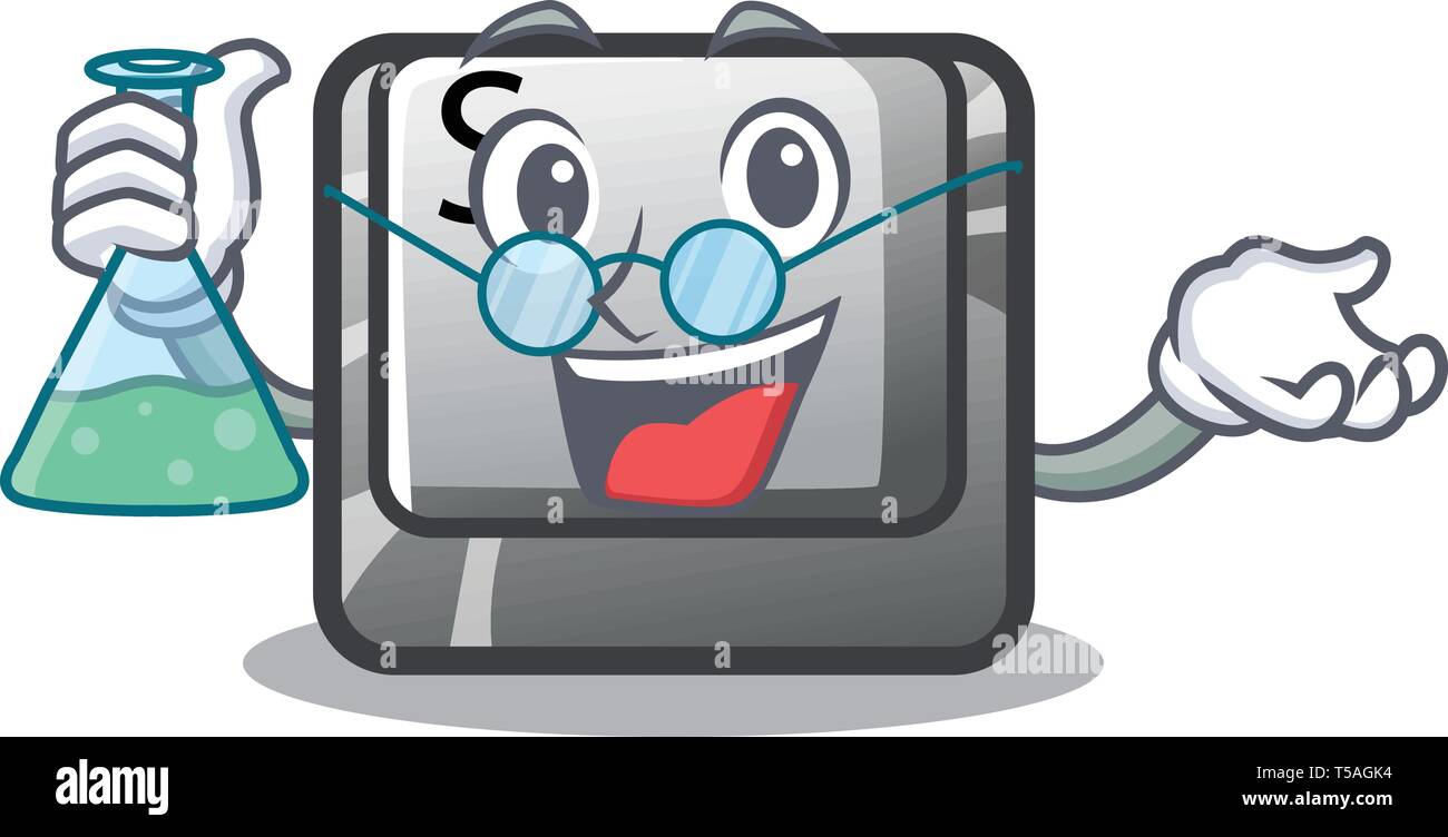 Professor button S installed on game character Stock Vector
