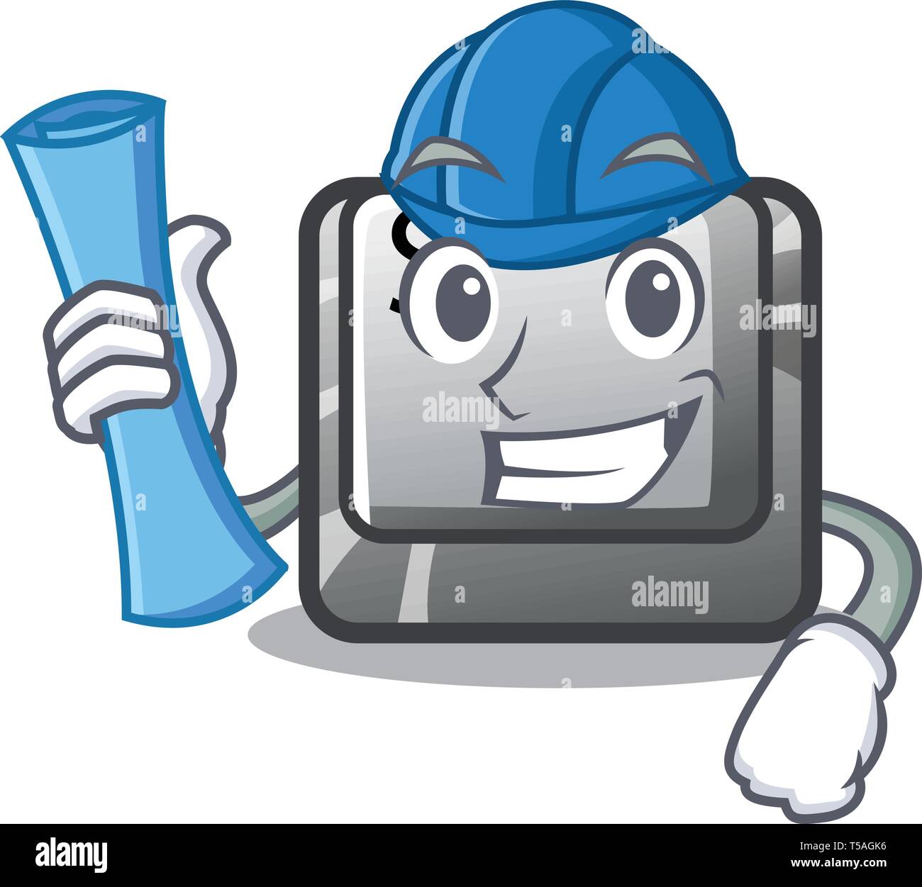 Architect button S installed on game character Stock Vector