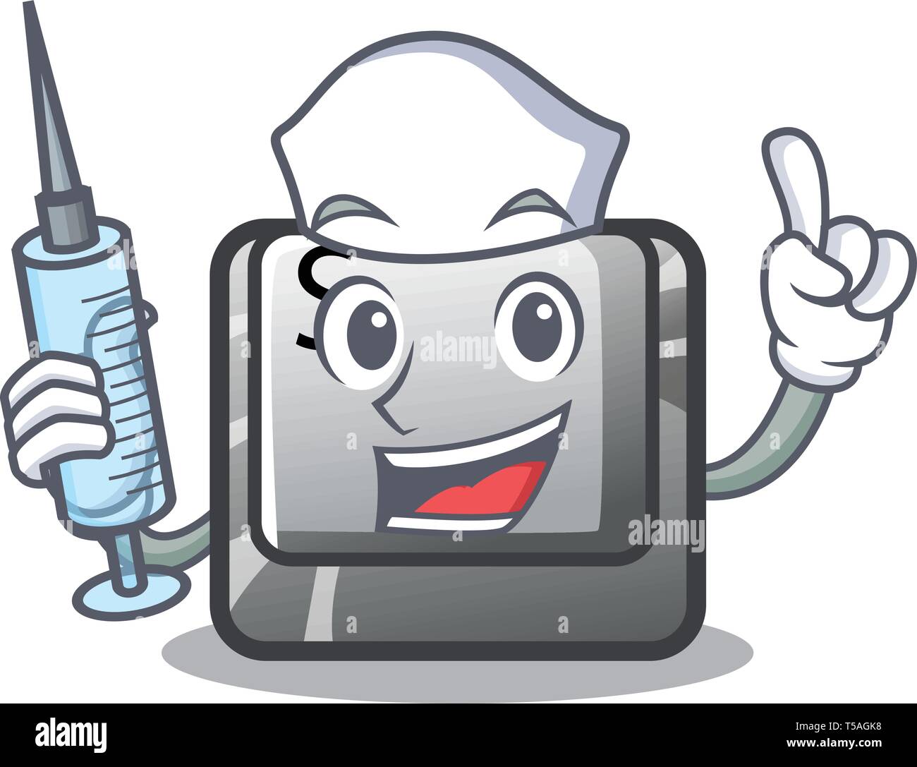 Nurse button S installed on game character Stock Vector