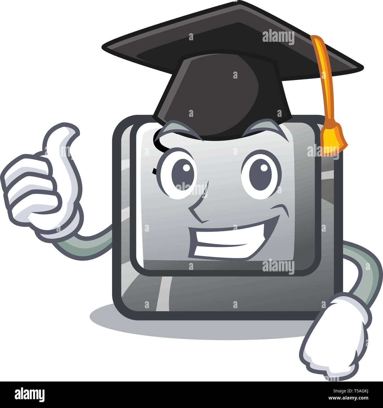Graduation button S installed on game character Stock Vector