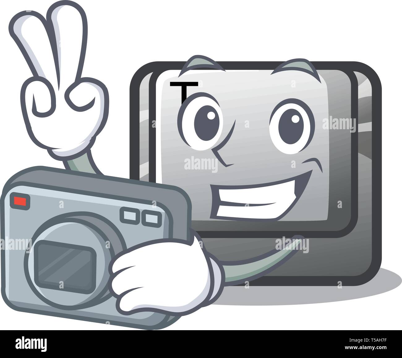 Photographer button T in the keyboard cartoon Stock Vector Image & Art ...