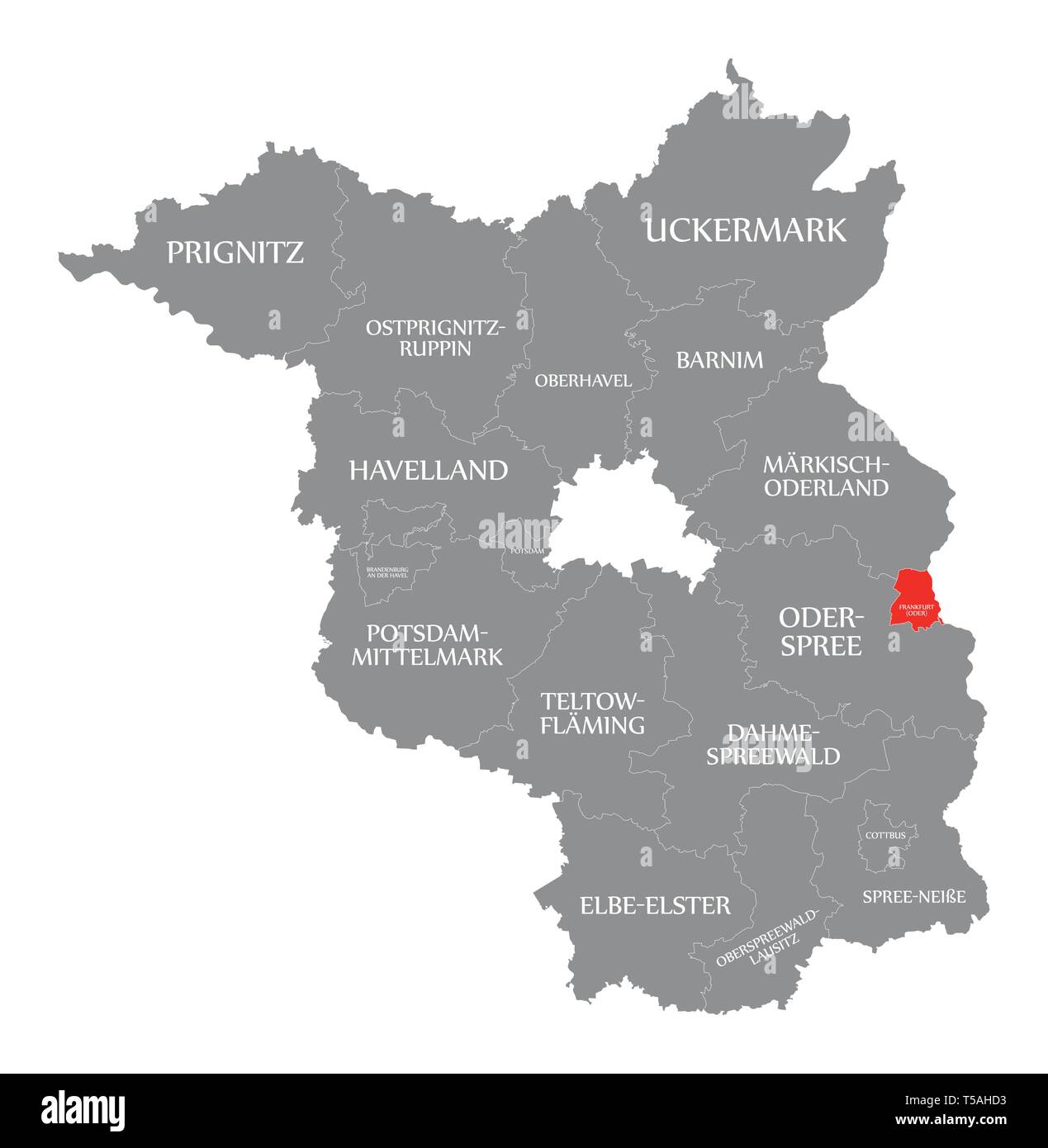 Frankfurt Am Oder Map Frankfurt Oder County Red Highlighted In Map Of Brandenburg Germany Stock  Vector Image & Art - Alamy