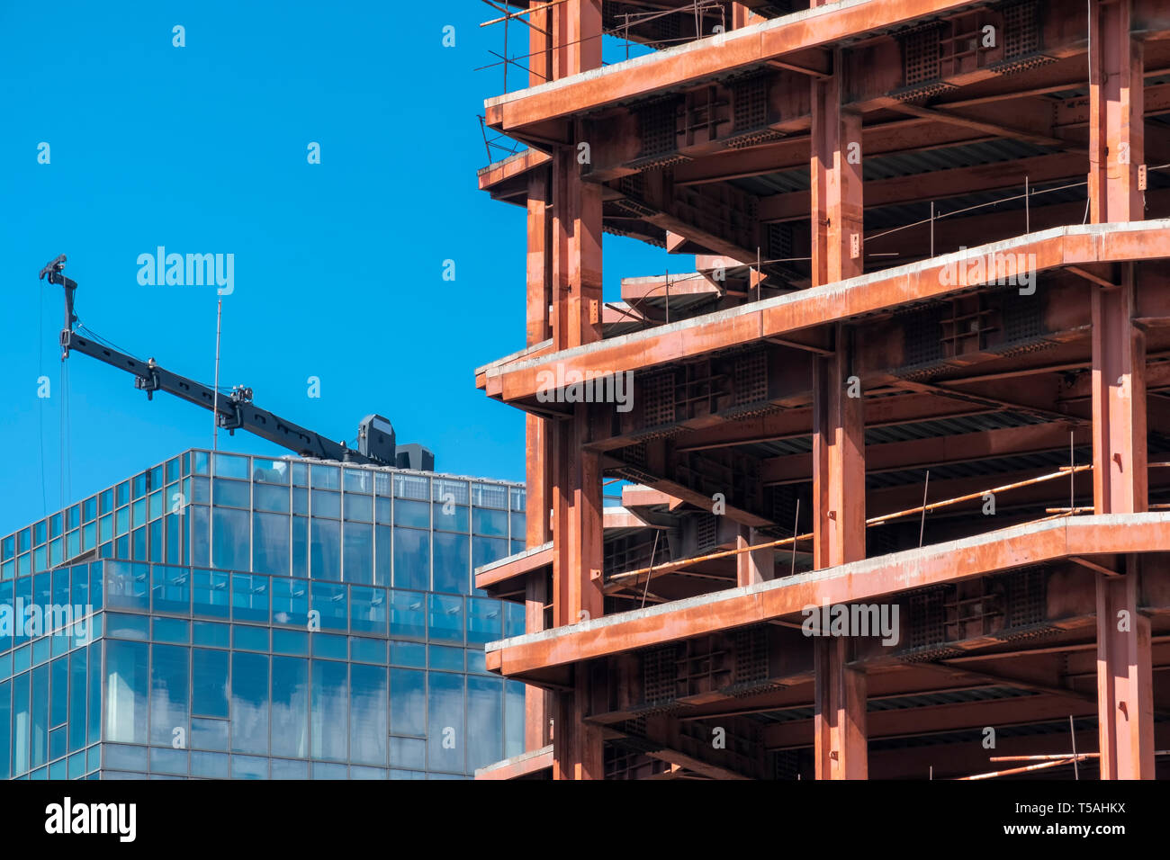 Steel Frames Of A Skycraper Construction Stock Photo